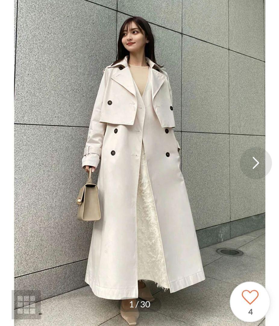 美品anuans 3wayトレンチコート トレンチコート エクリュ色