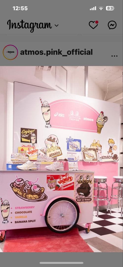 ASICS VANDYTHEPINK アトモス　コラボ　アシックス 24.5