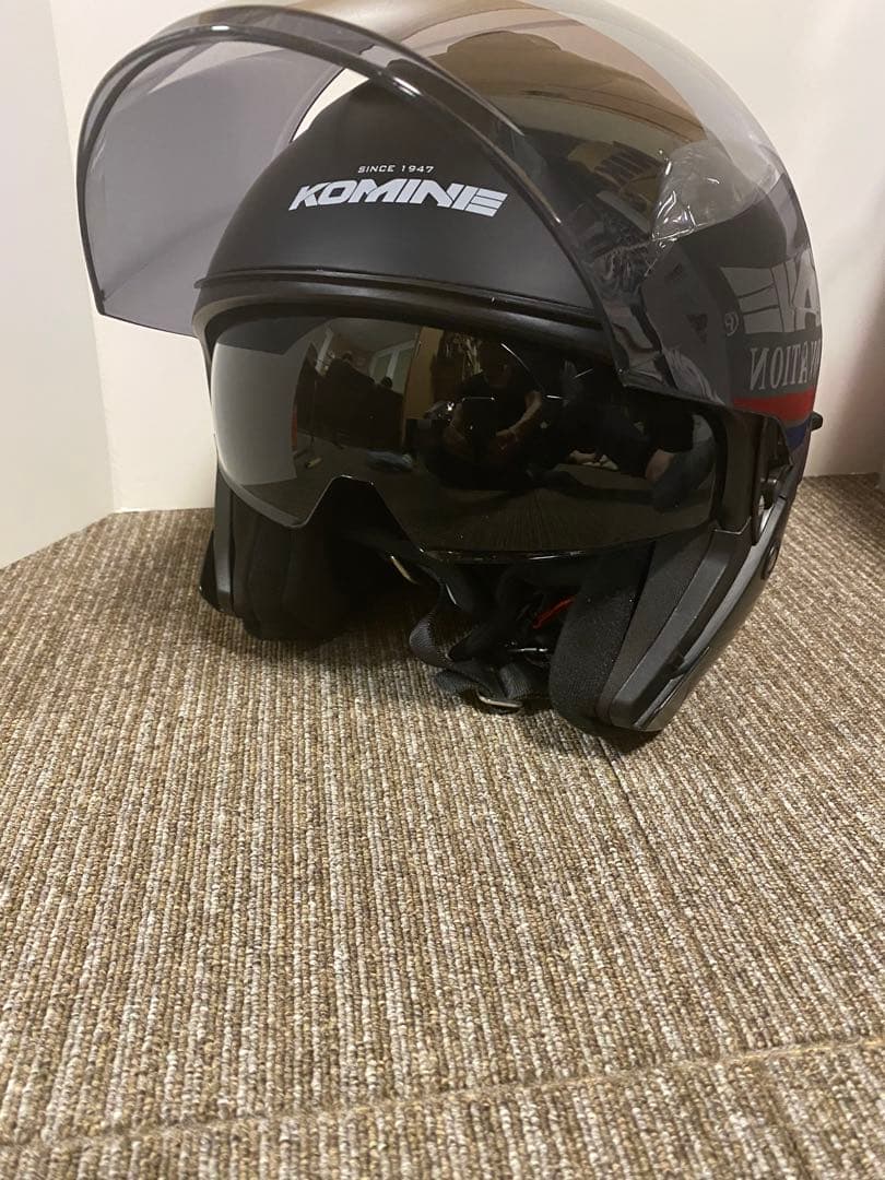 KOMINE マッドブラック ジェットヘルメット　HK-172