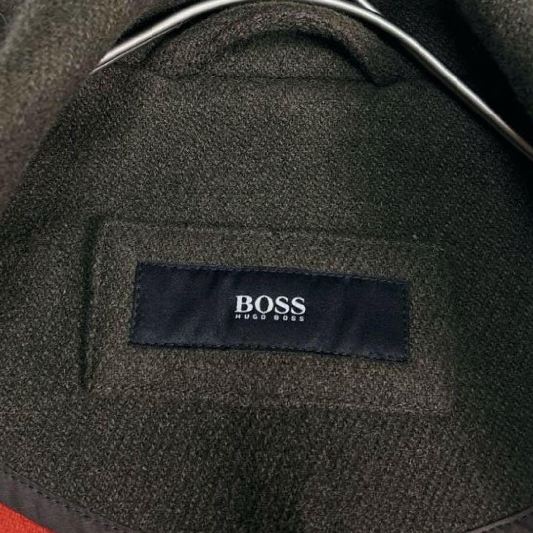 未使用級✨ヒューゴボス Pコート ロゴボタン パイピング XLサイズ バイカラー