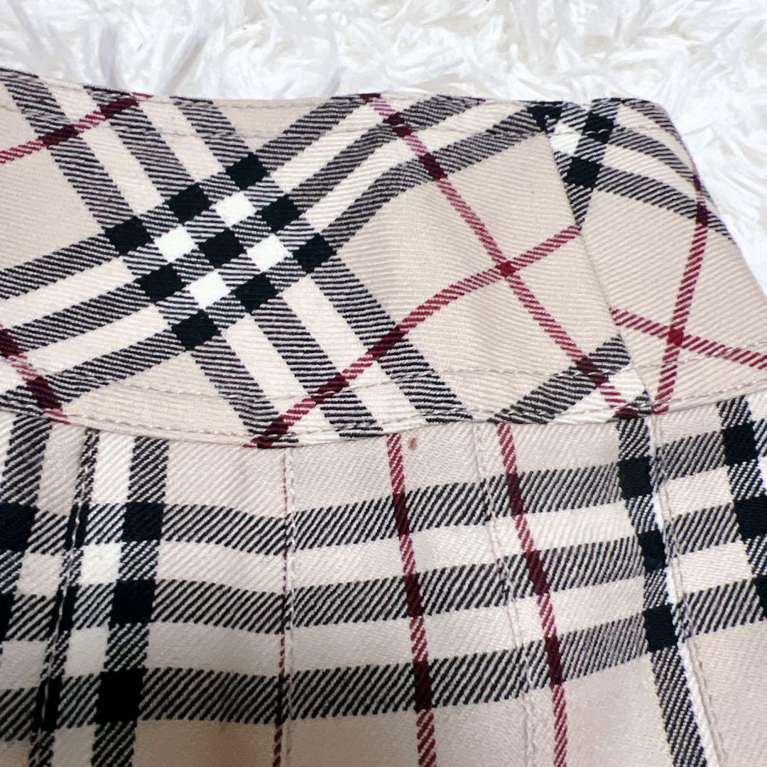 バーバリー スカート 安室奈美恵 プリーツ ベージュ ノバチェック ベルト