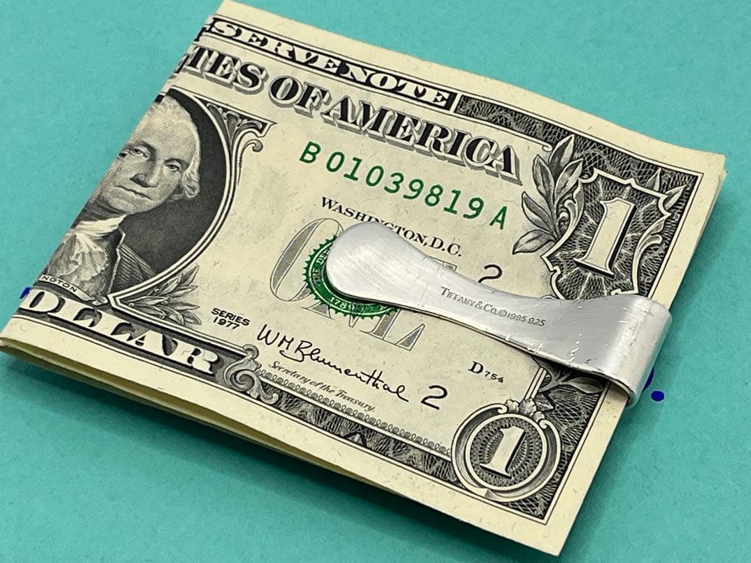 c529 希少　ティファニー　1995 シグネチャー　マネークリップ　925