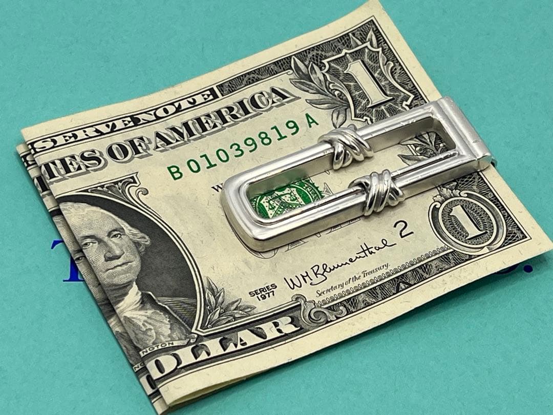 c529 希少　ティファニー　1995 シグネチャー　マネークリップ　925