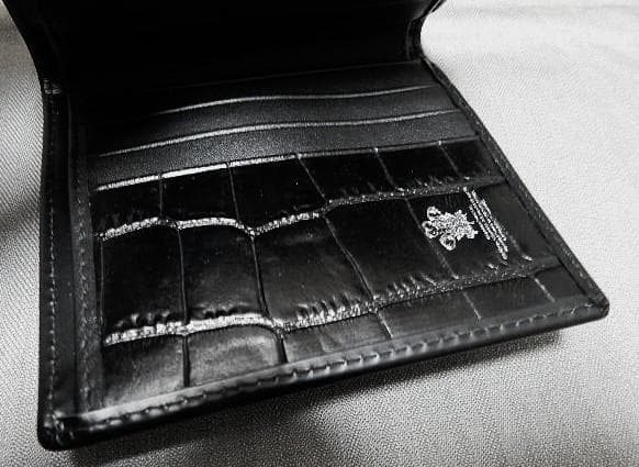 展示美品　ETTINGER型押しミニウォレット　BLK