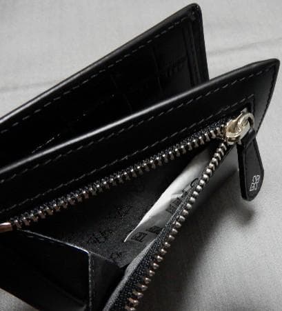 展示美品　ETTINGER型押しミニウォレット　BLK