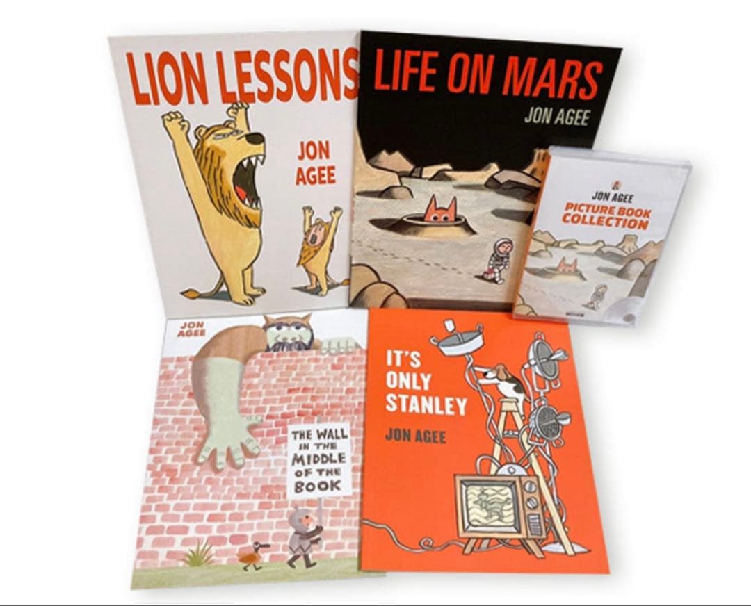 新品未使用　Jon Agee 絵本 8冊 CD付き paperbag