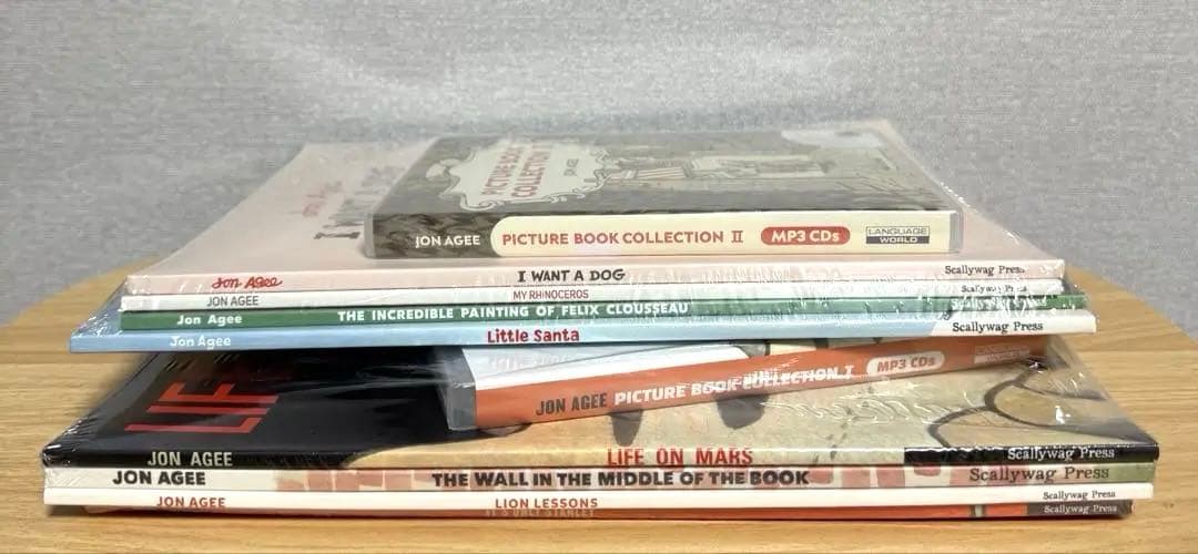 新品未使用　Jon Agee 絵本 8冊 CD付き paperbag