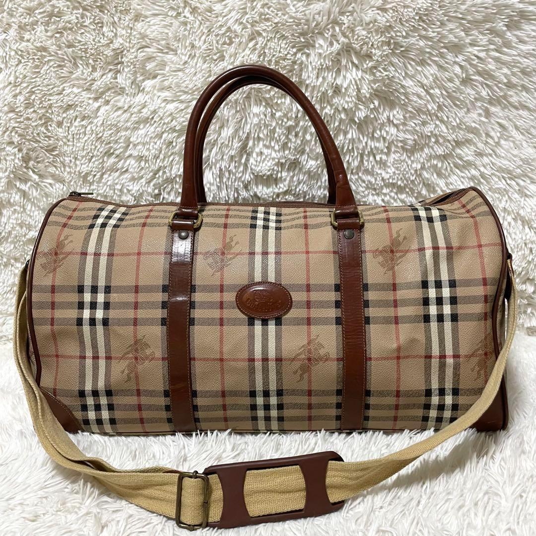 【美品】Burberry バーバリー　ボストンバッグ　ノバチェック　大容量