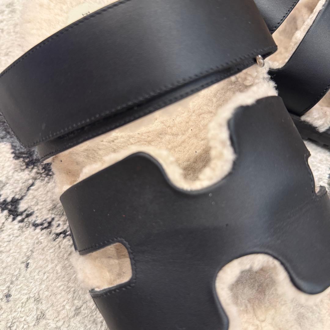 HERMÈS ブラック サンダル 28cm