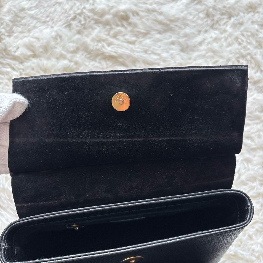 GUCCI グッチ バンブー ワンショルダー ゴールド金具 レザー ブラック