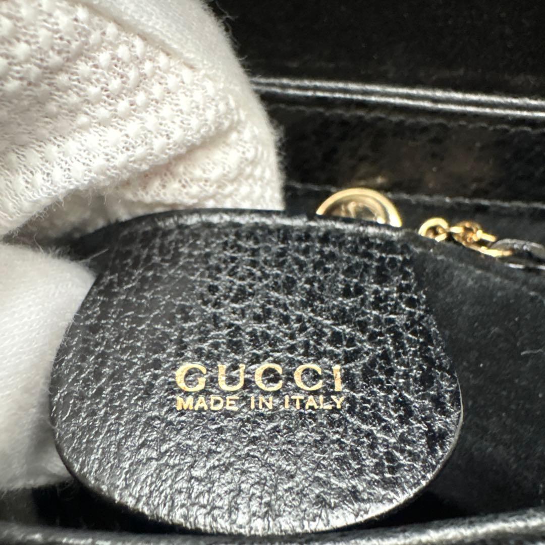 GUCCI グッチ バンブー ワンショルダー ゴールド金具 レザー ブラック