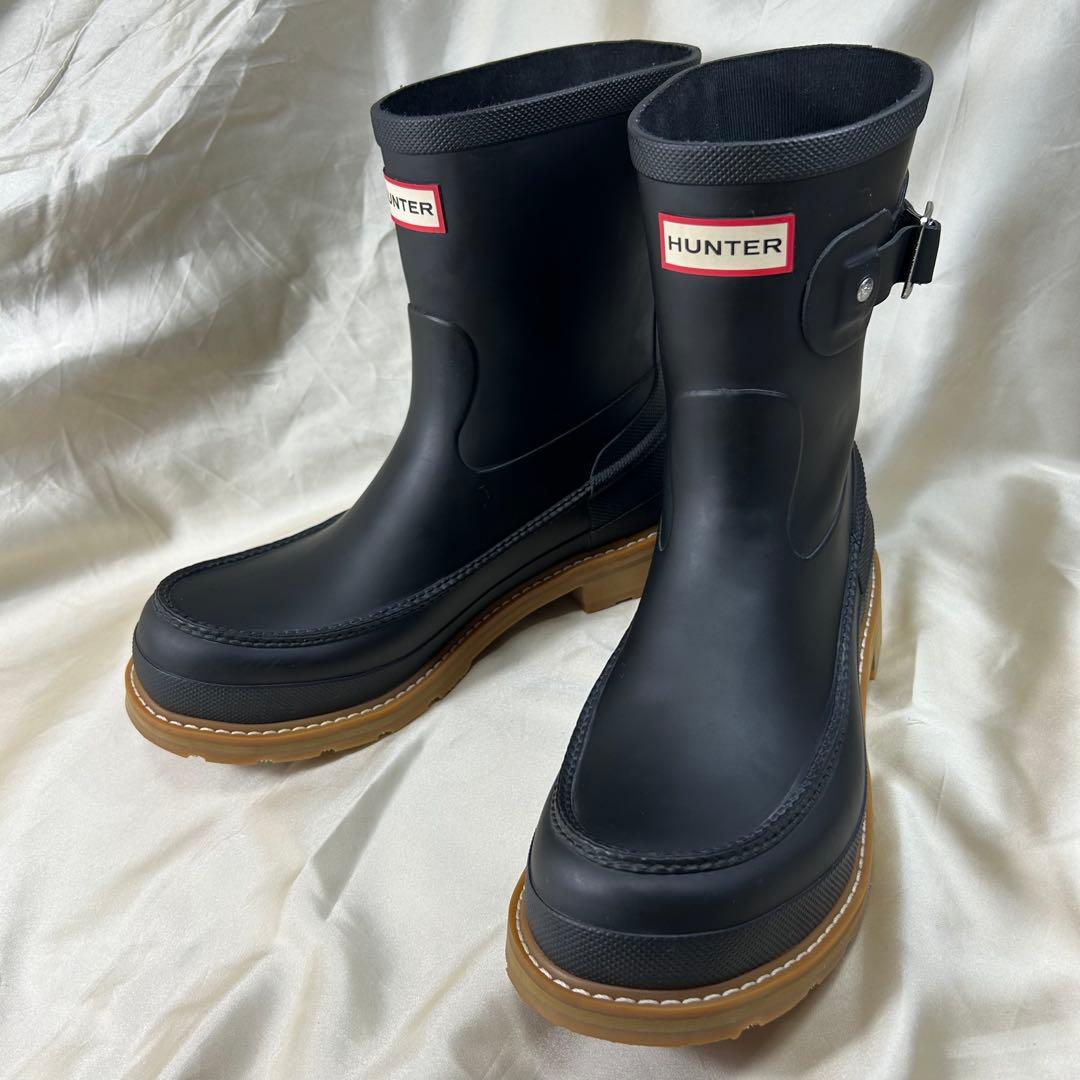 【綺麗】HUNTER オリジナル モックトゥ ショートブーツ ブラック 27
