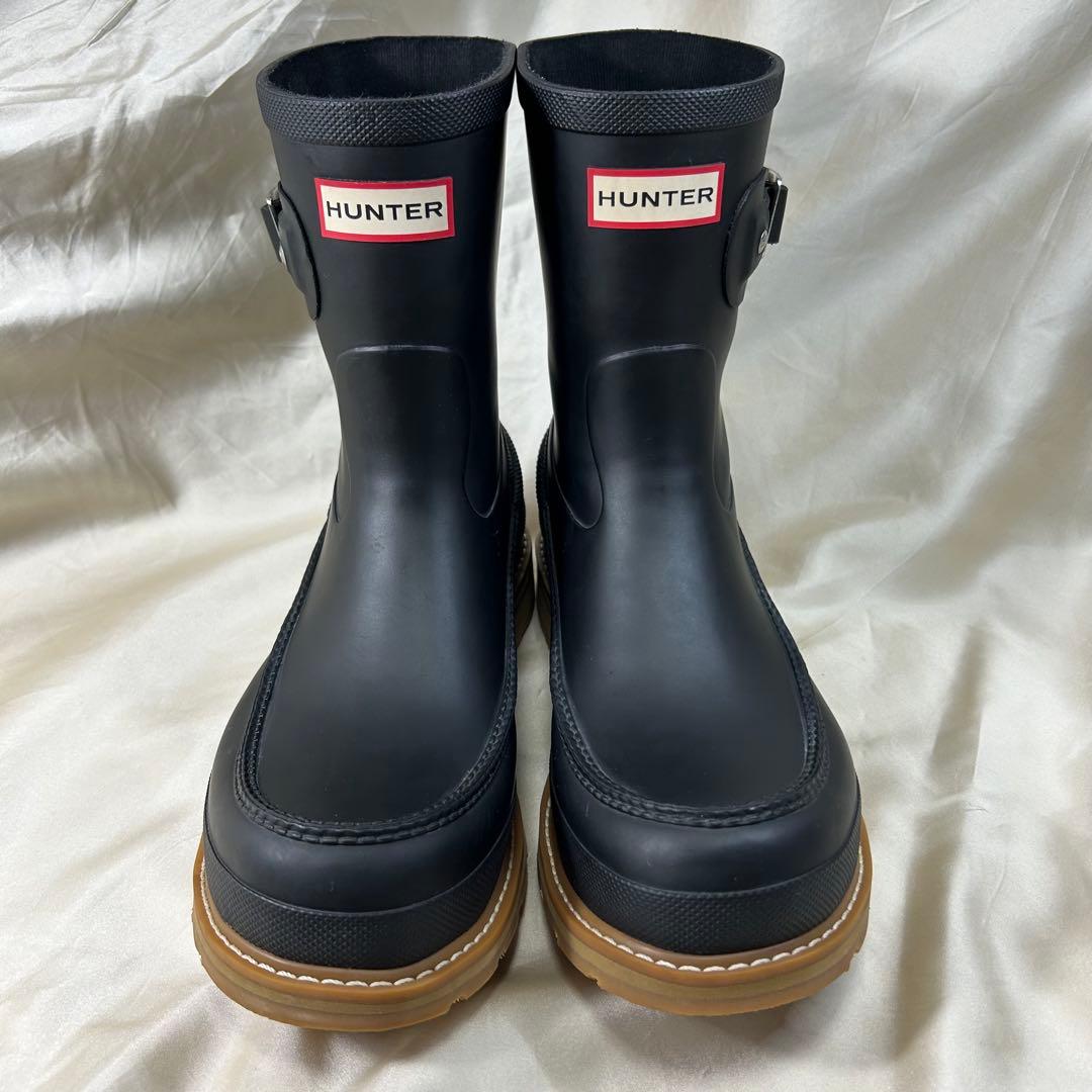 【綺麗】HUNTER オリジナル モックトゥ ショートブーツ ブラック 27