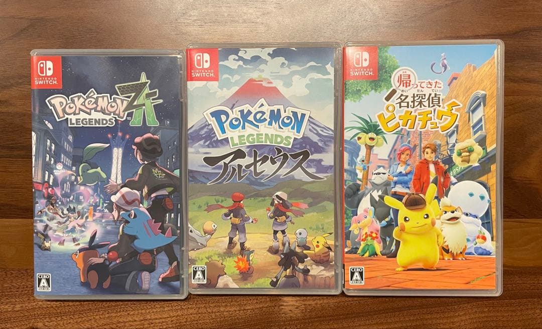 Pokémon LEGENDS Z-A・アルセウス・名探偵ピカチュウ3点