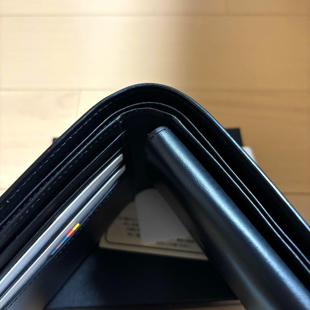 Paul Smith 現行品　ハイライトステッチ　二つ折り財布　極美品　黒