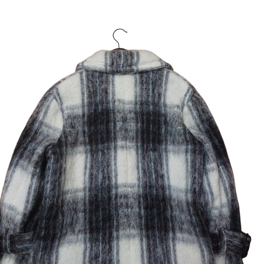 VIVIENNE TAM チェック柄 ロングコートボリューム感 毛足長