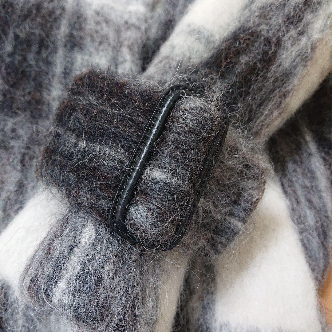 VIVIENNE TAM チェック柄 ロングコートボリューム感 毛足長