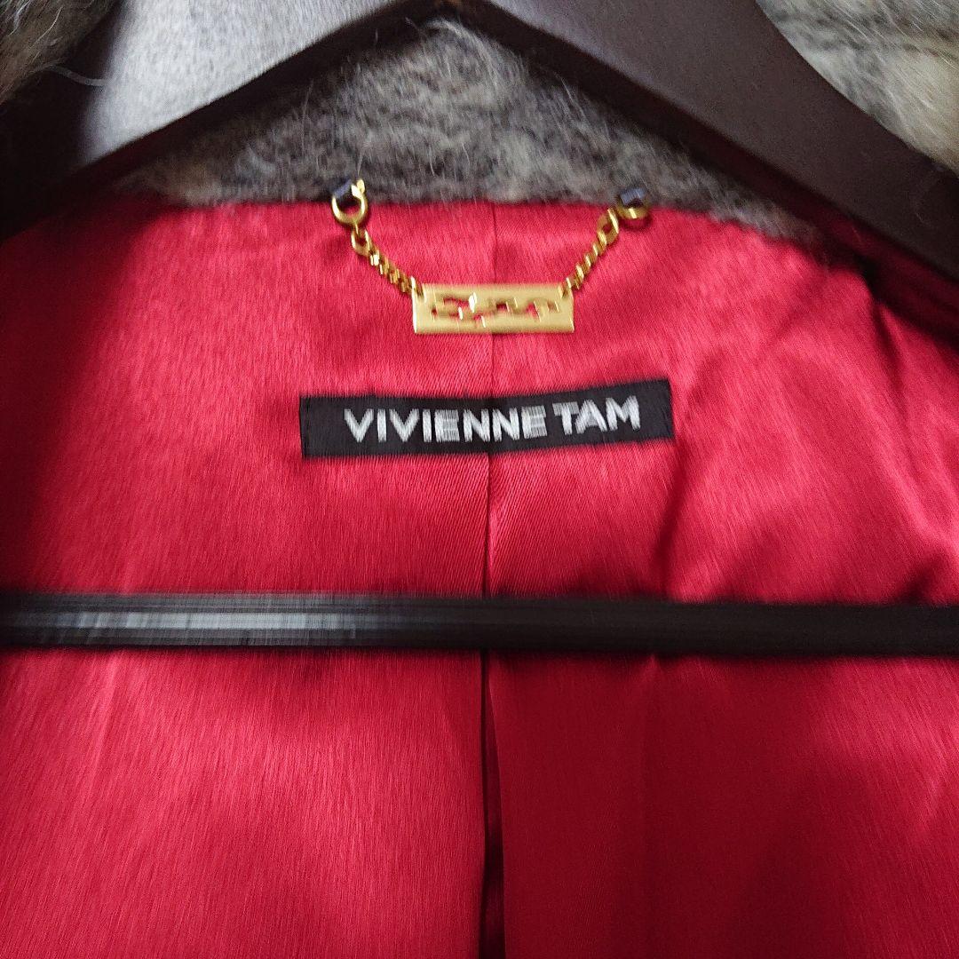 VIVIENNE TAM チェック柄 ロングコートボリューム感 毛足長