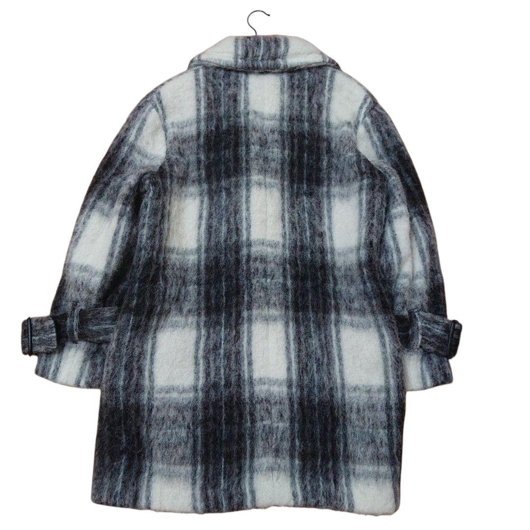 VIVIENNE TAM チェック柄 ロングコートボリューム感 毛足長