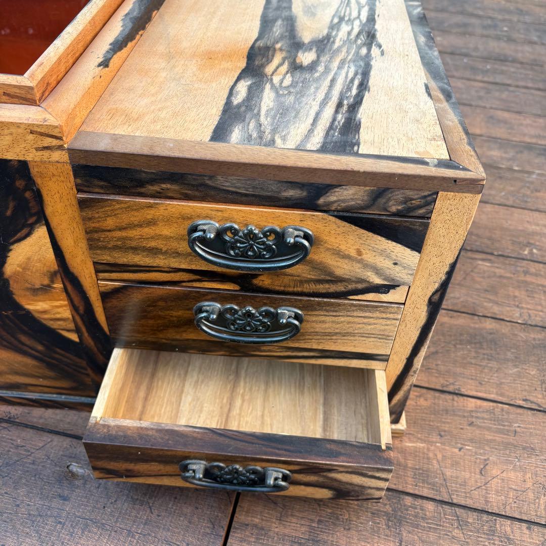 昭和レトロ 木製 長火鉢 3杯 引き出し収納付き 火鉢 囲炉裏 古家具 古道具