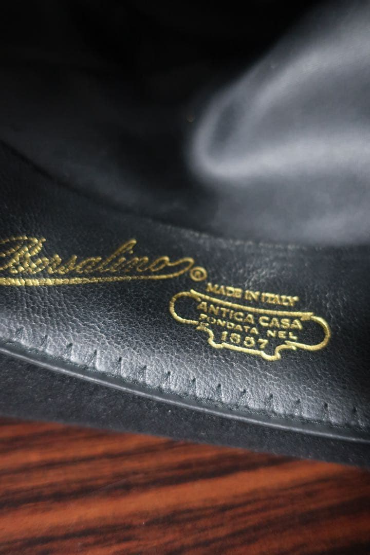 Borsalino ブラック ラビットファーハット