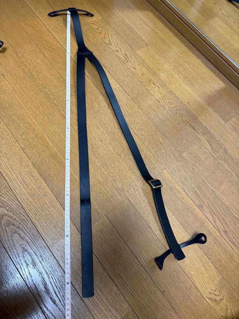 ブラックレザーサスペンダー tcbジーンズ