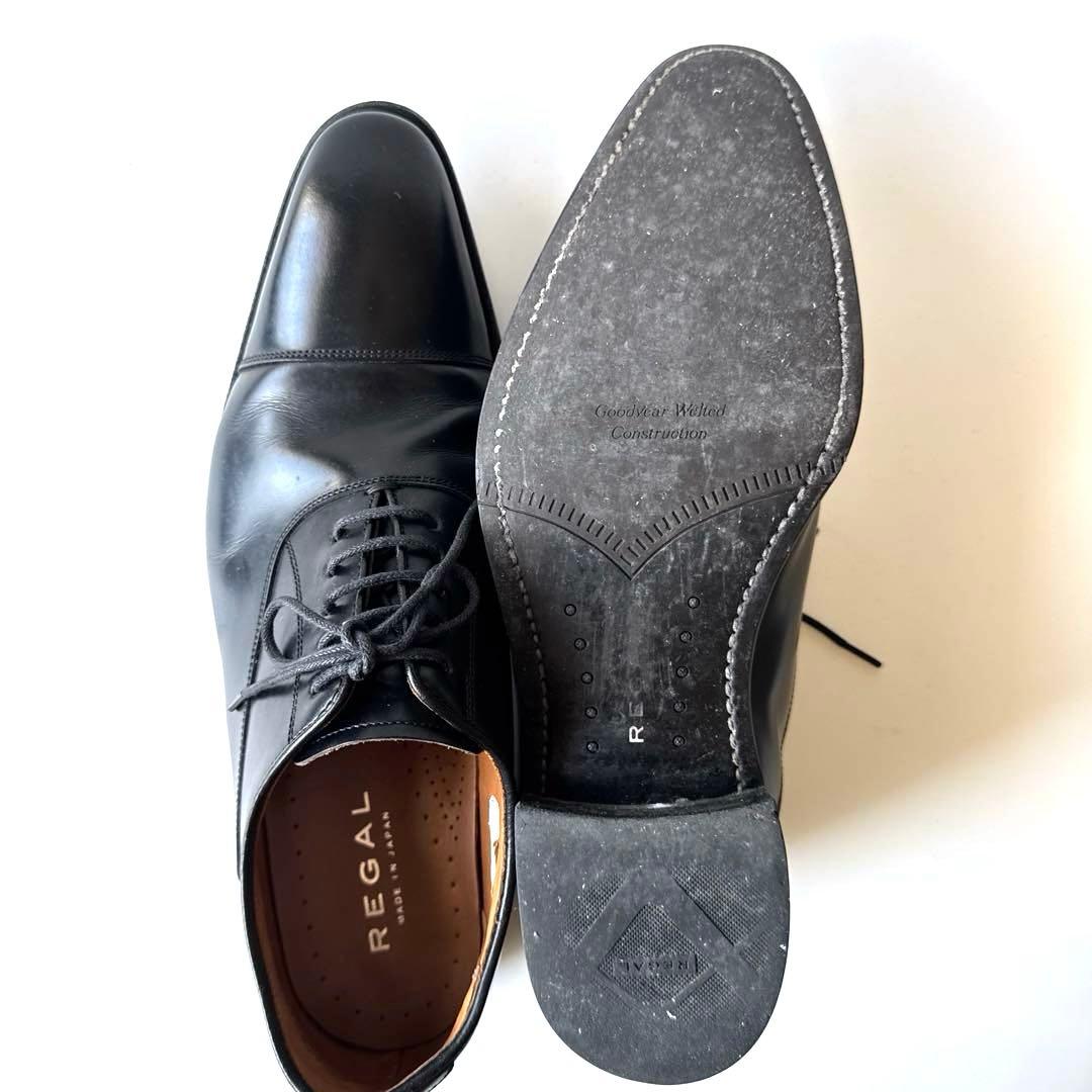 【REGAL】リーガル　革靴　25㎝ ブラック黒　ストレートチップ
