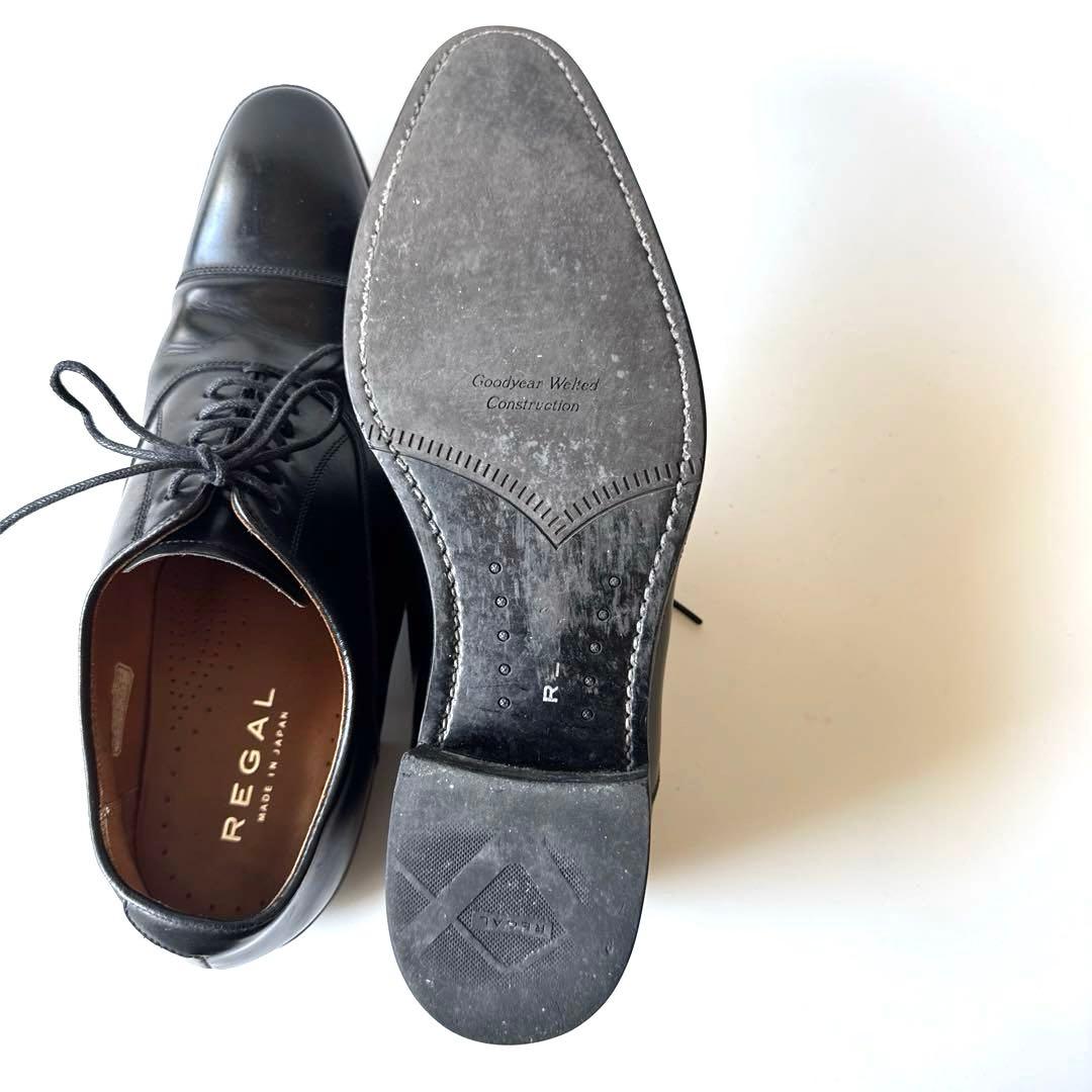 【REGAL】リーガル　革靴　25㎝ ブラック黒　ストレートチップ