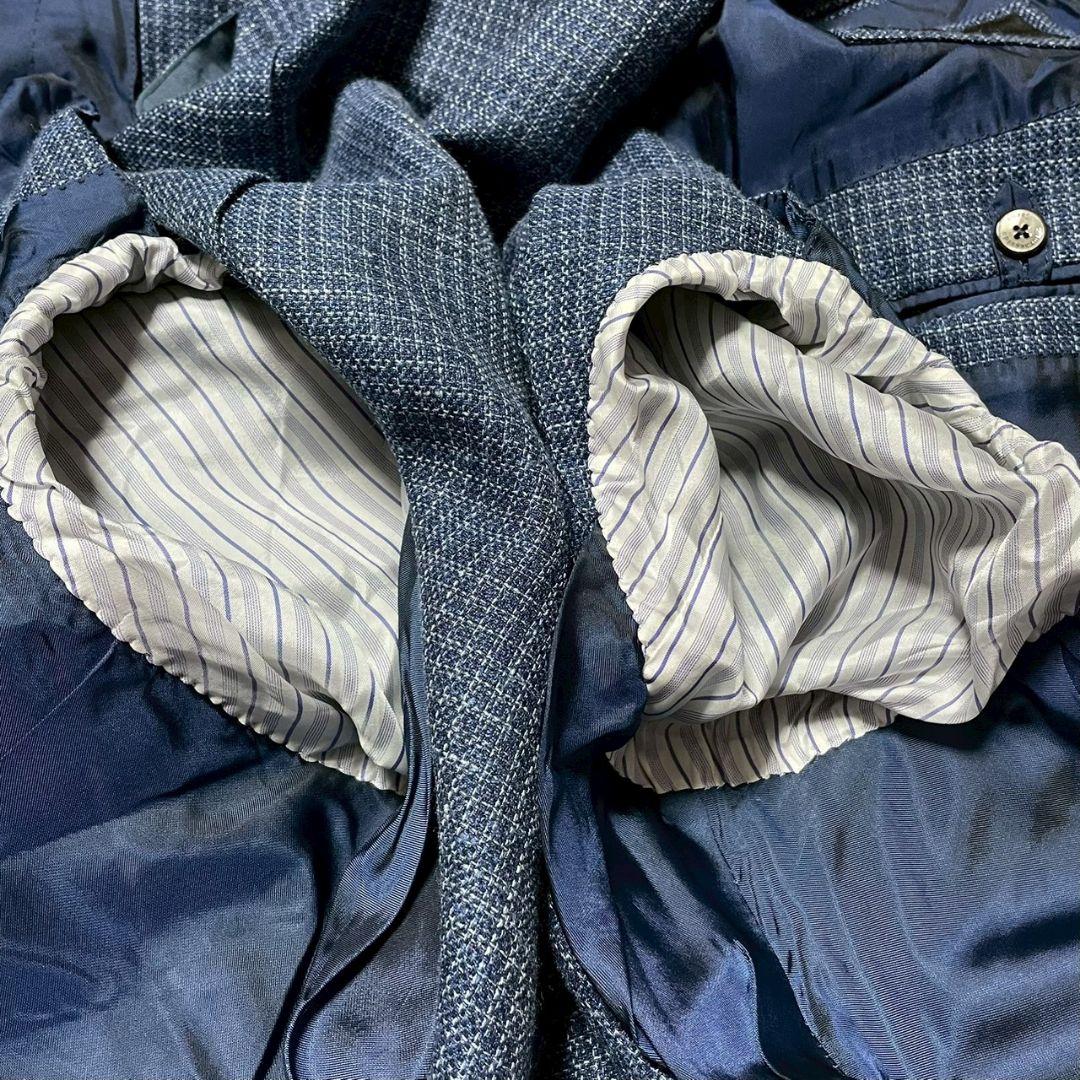 エルメネジルド・ゼニア　テーラードジャケット　リネン　シルク混　46