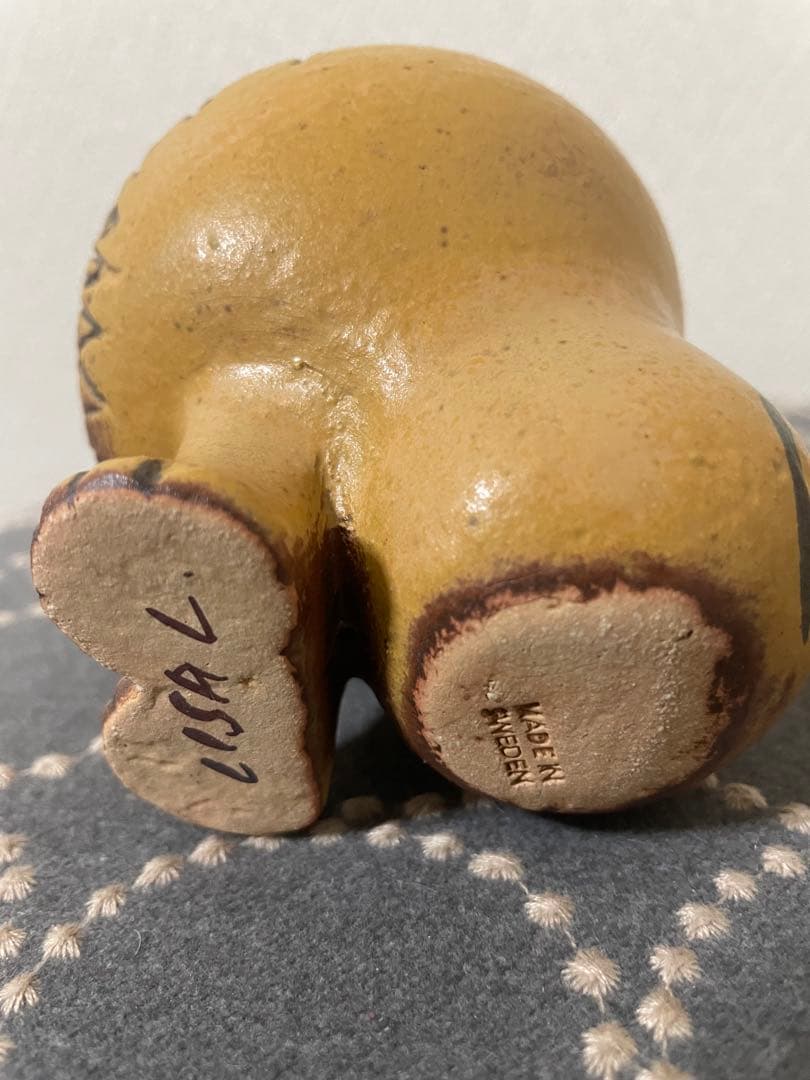 リサラーソン 置物 ライオン セミミディアム（中）&ミニ（小）　2点セット　陶器