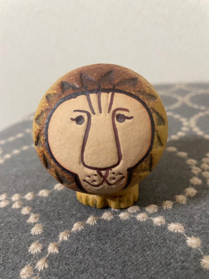 リサラーソン 置物 ライオン セミミディアム（中）&ミニ（小）　2点セット　陶器