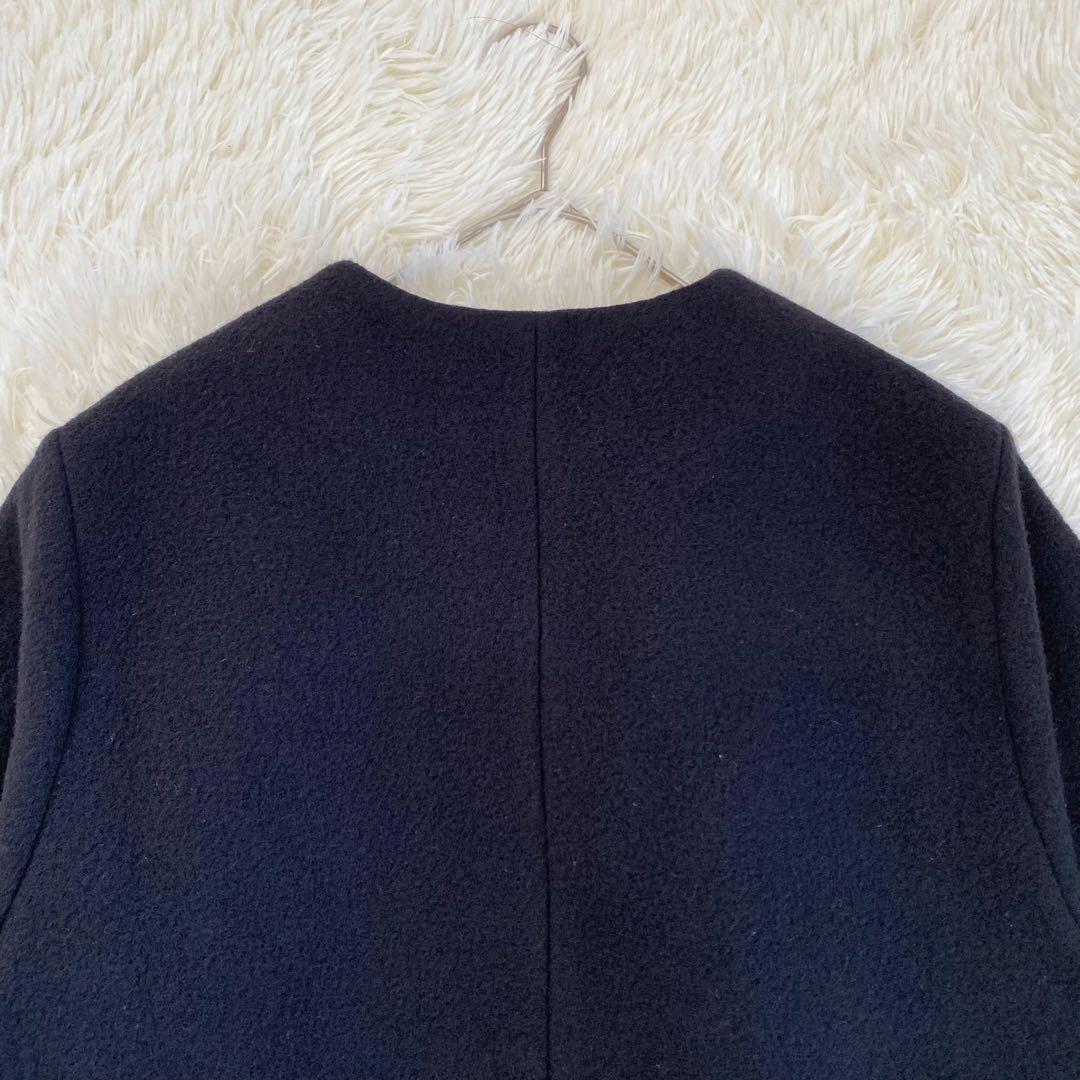 【完売品】yori ヨリ エアリーパフショートコート　ノーカラー　ブラック　38