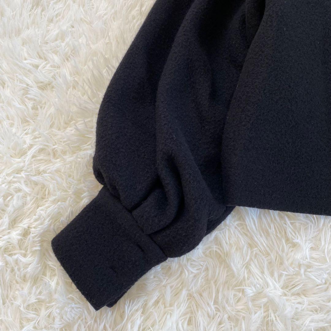 【完売品】yori ヨリ エアリーパフショートコート　ノーカラー　ブラック　38