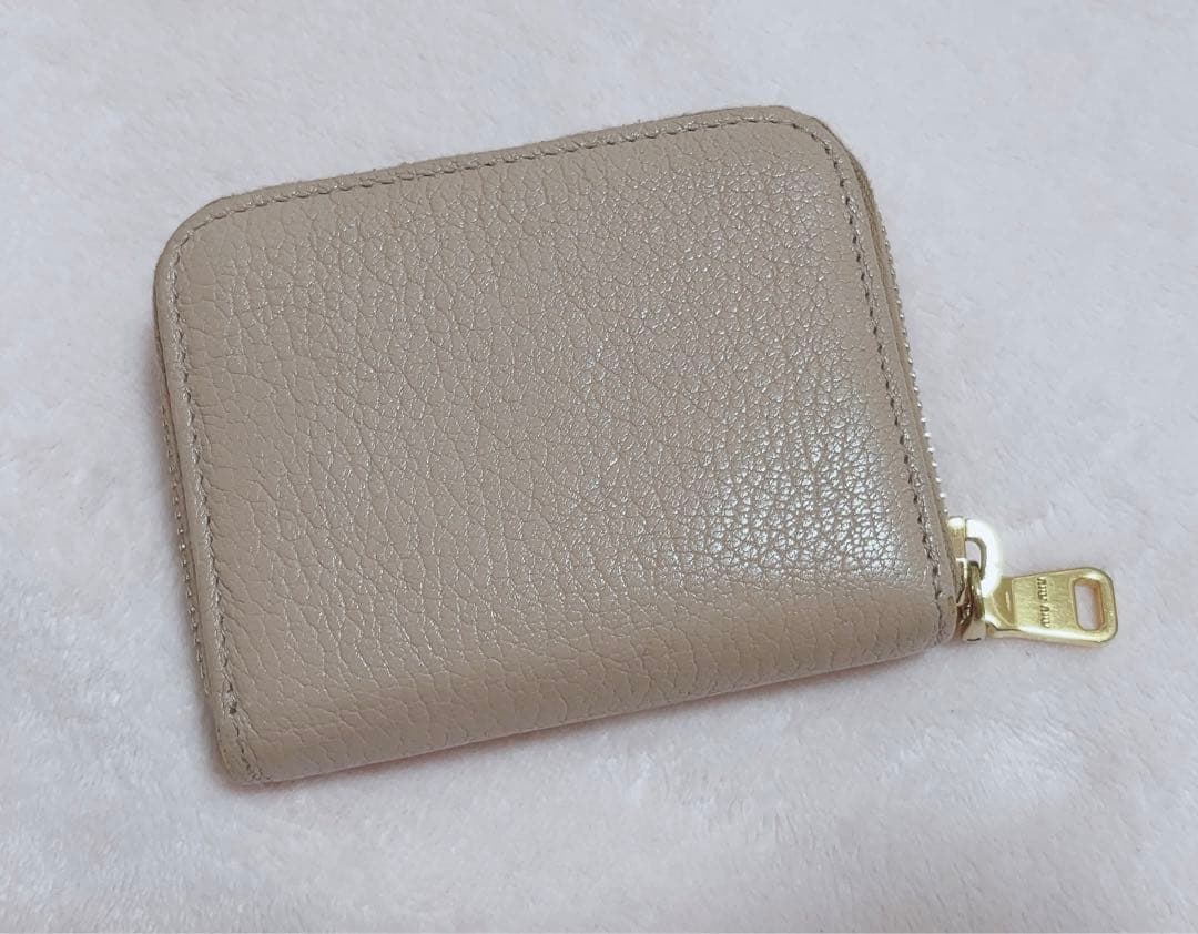 MIUMIU リボンミニウォレット ケース ピンクベージュ 箱有り美品