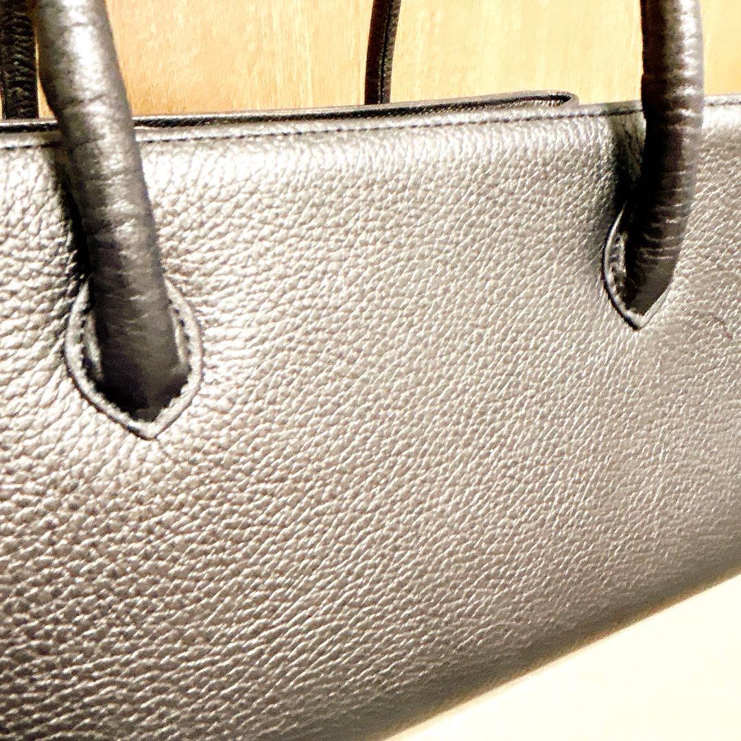 衿秀　利休バッグ　牛革　和装バッグ　レザー　ブラウン系　ブロンズ　和洋兼用