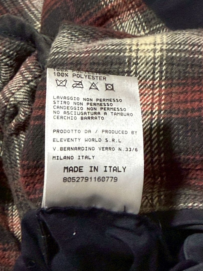 ELEVENTY イレブンティ スエードレザー チェック総柄 ダウンベスト 56