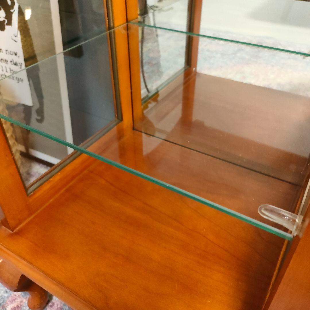 【希少】大理石天板クラシック猫脚コレクション飾り棚 ガラスショーケース」