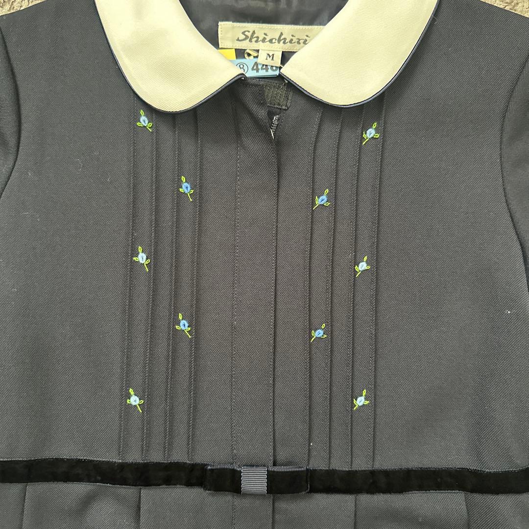 Shichiri ネイビー 半袖ワンピース M 七里