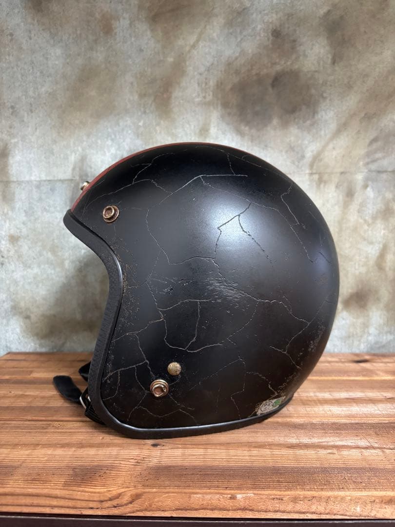 金*欠様 ジェットヘル 小帽体 目深く被れる　ビンテージ風 エイジング Lサイズ