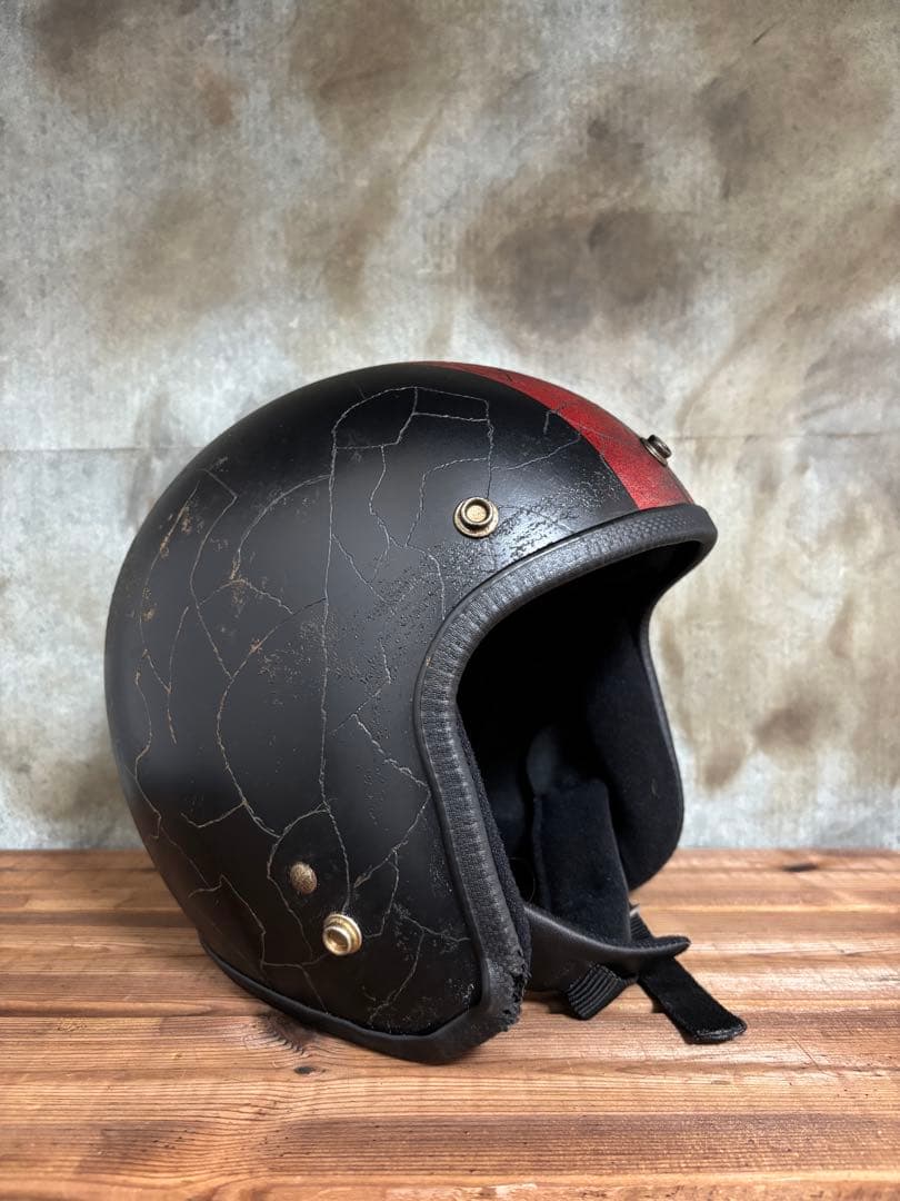 金*欠様 ジェットヘル 小帽体 目深く被れる　ビンテージ風 エイジング Lサイズ