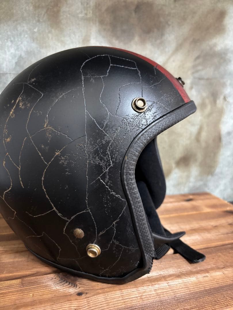 金*欠様 ジェットヘル 小帽体 目深く被れる　ビンテージ風 エイジング Lサイズ