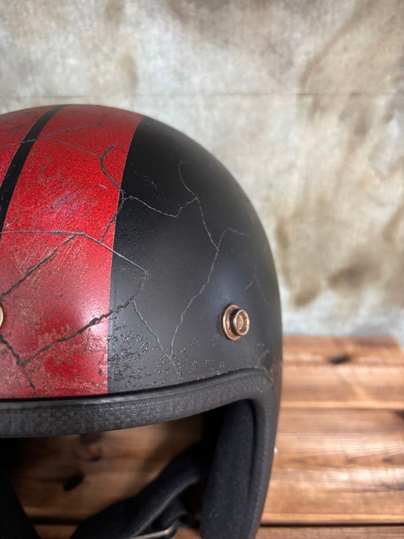 金*欠様 ジェットヘル 小帽体 目深く被れる　ビンテージ風 エイジング Lサイズ