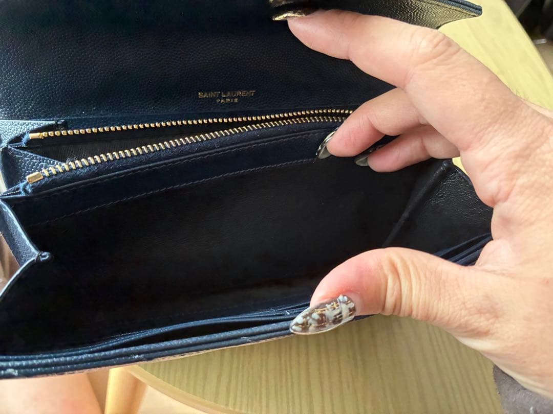 SAINT LAURENT ネイビー 長財布