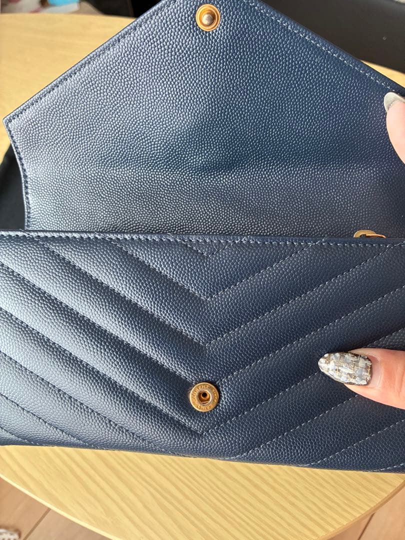 SAINT LAURENT ネイビー 長財布