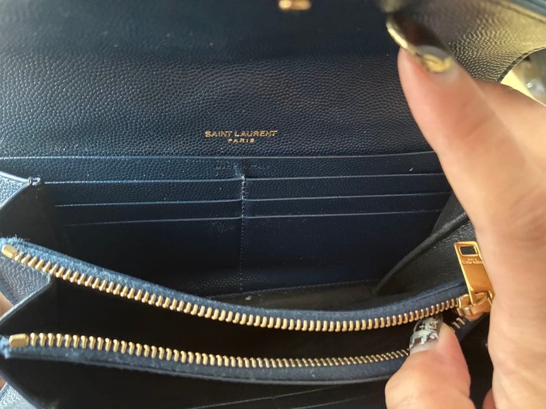 SAINT LAURENT ネイビー 長財布