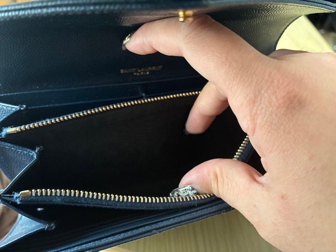 SAINT LAURENT ネイビー 長財布