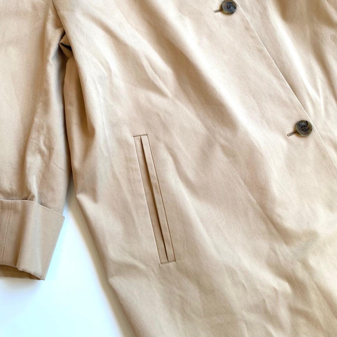 美品✨23区 定価4.2万円　コットン　ノーカラーコート 大きいサイズ44