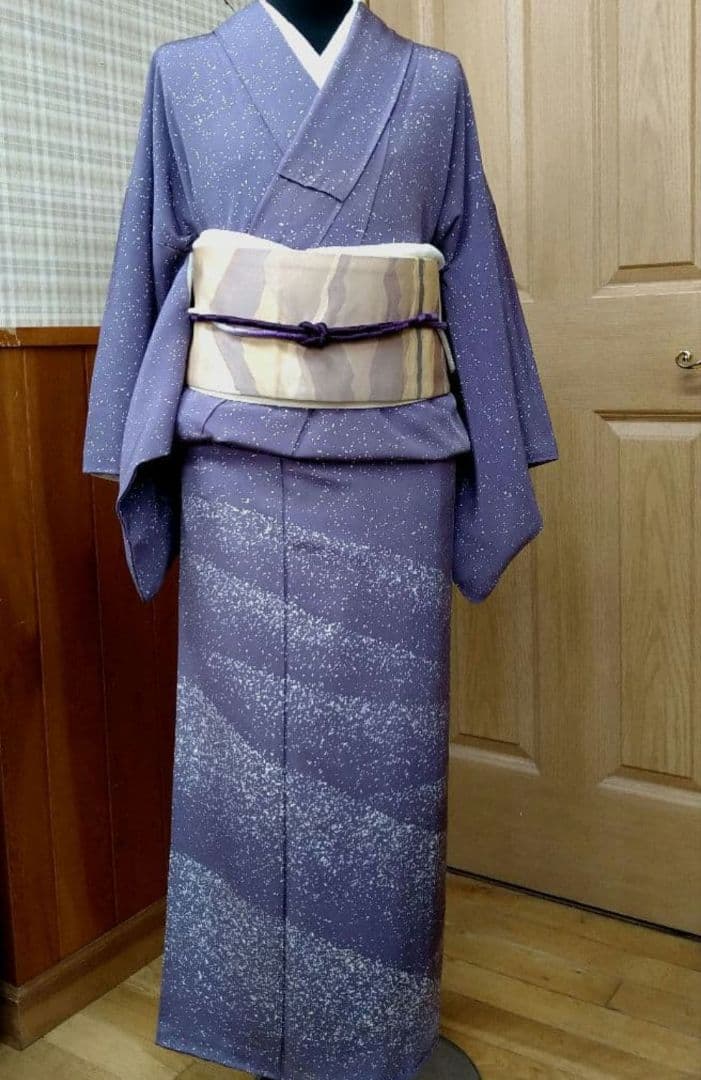 a*.様 正絹　作家物　叩き染訪問着　藤色