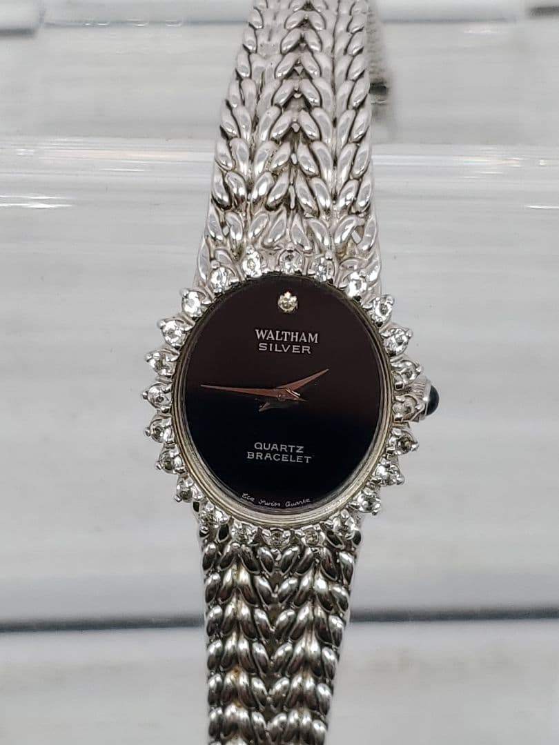 ウォルサム ダイヤベゼル 1Pダイヤ SV925 　レディース　時計　不動　銀製