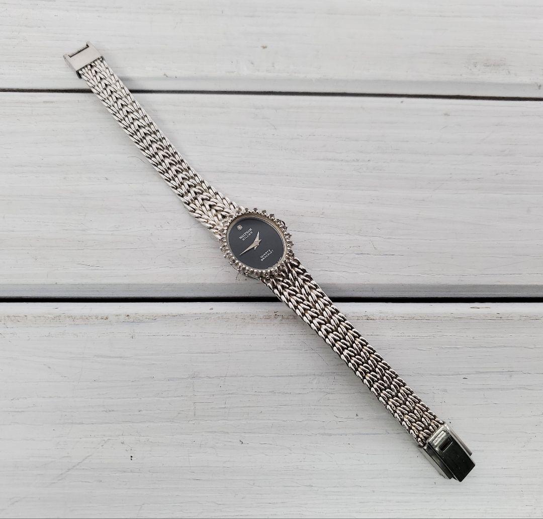 ウォルサム ダイヤベゼル 1Pダイヤ SV925 　レディース　時計　不動　銀製